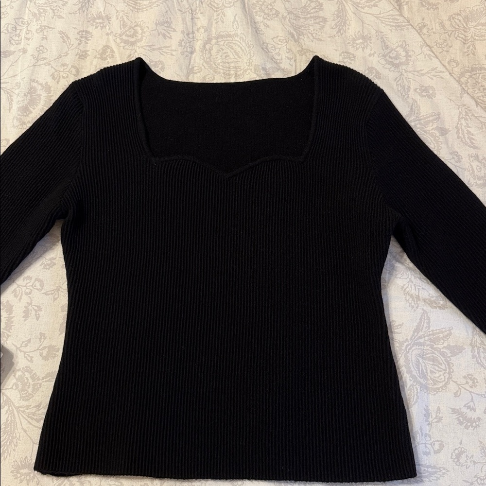 Aritzia Babaton Black Long Sleeve Knit Top - Picture 5 of 6